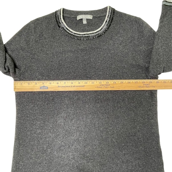 Neiman Marcus Charcoal Grey Beaded Cashmere Tunic Sweater Size Large - Picture 9 of 11